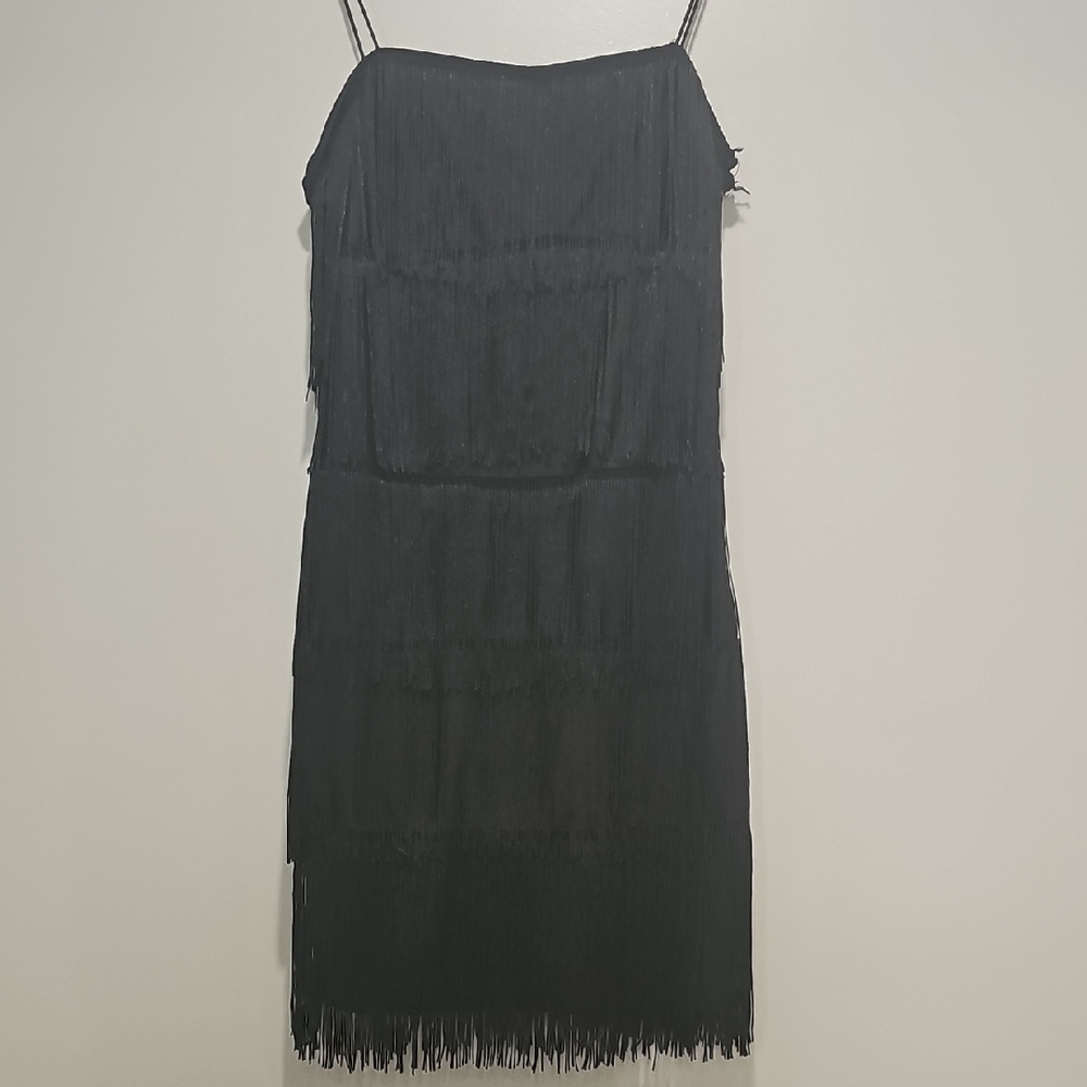 Sincerely Jules Black Fringe Mini Dress